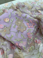 Pure Silk Organza 3D Appliqué Suit Set