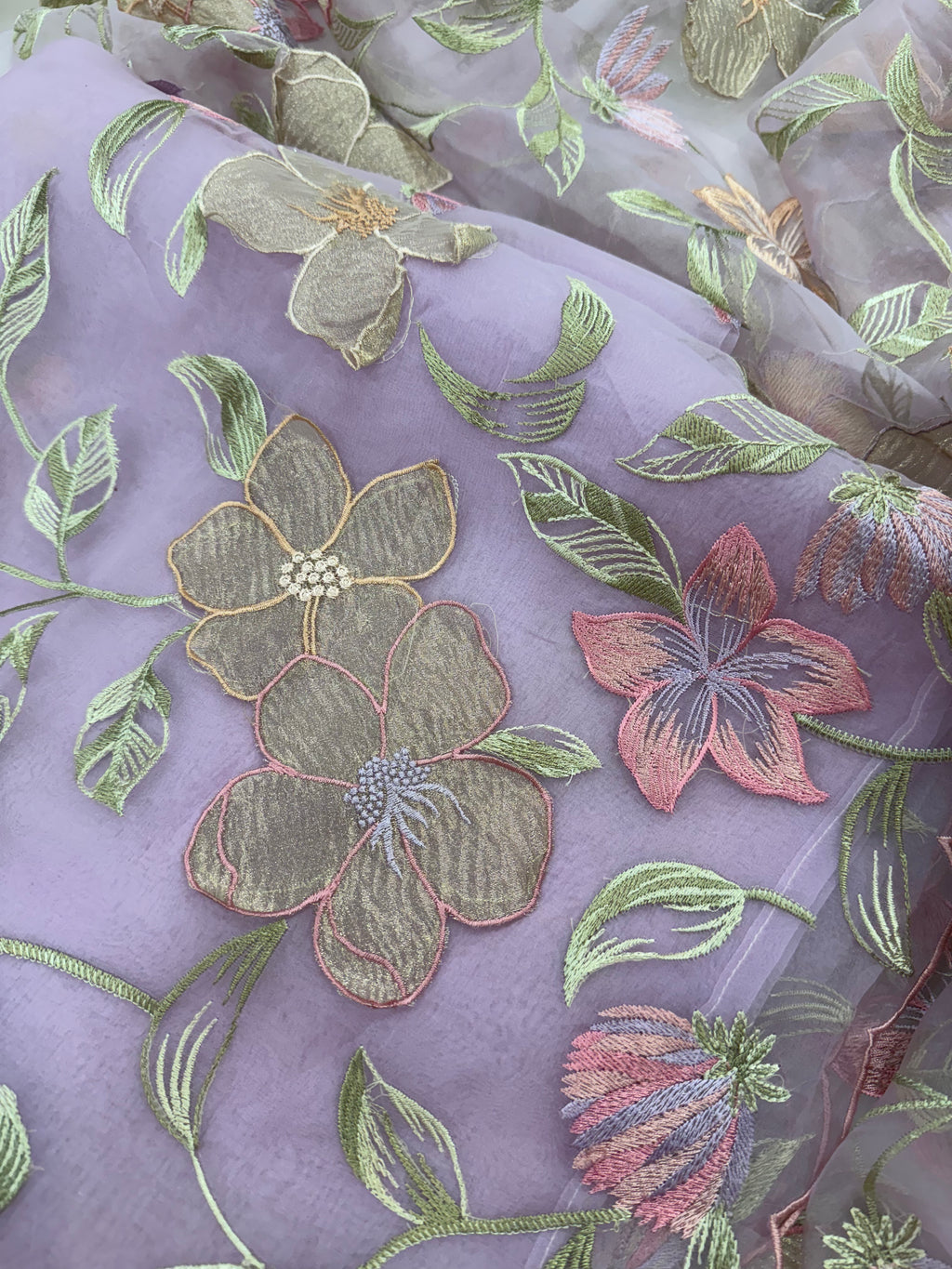 Pure Silk Organza 3D Appliqué Suit Set