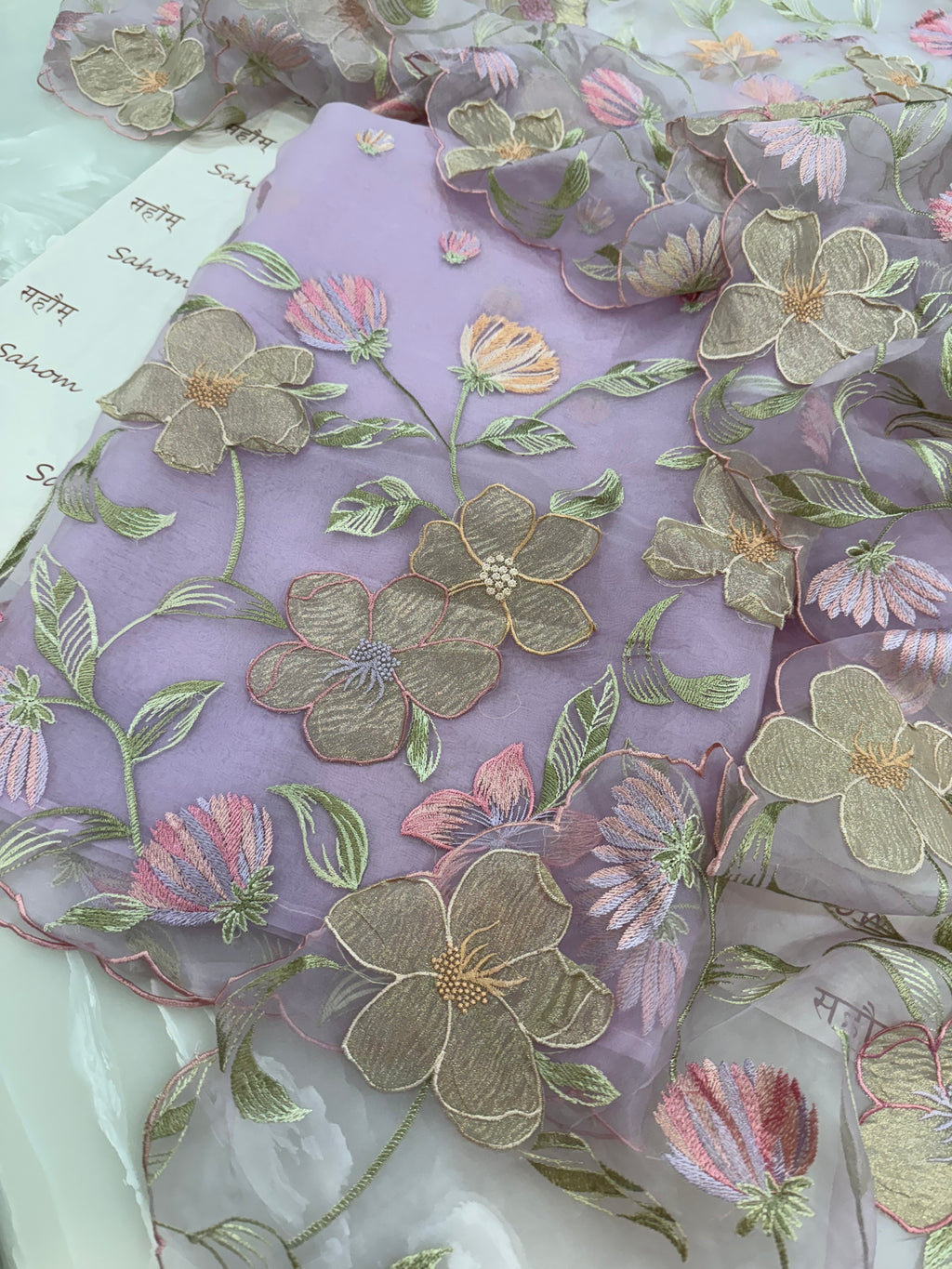 Pure Silk Organza 3D Appliqué Suit Set