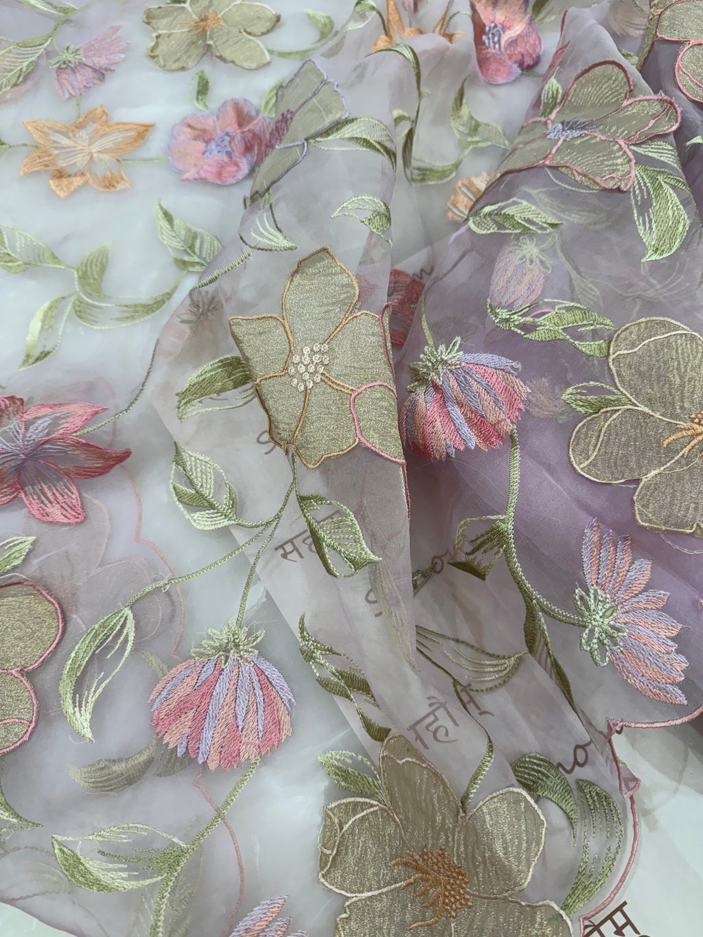 Pure Silk Organza 3D Appliqué Suit Set