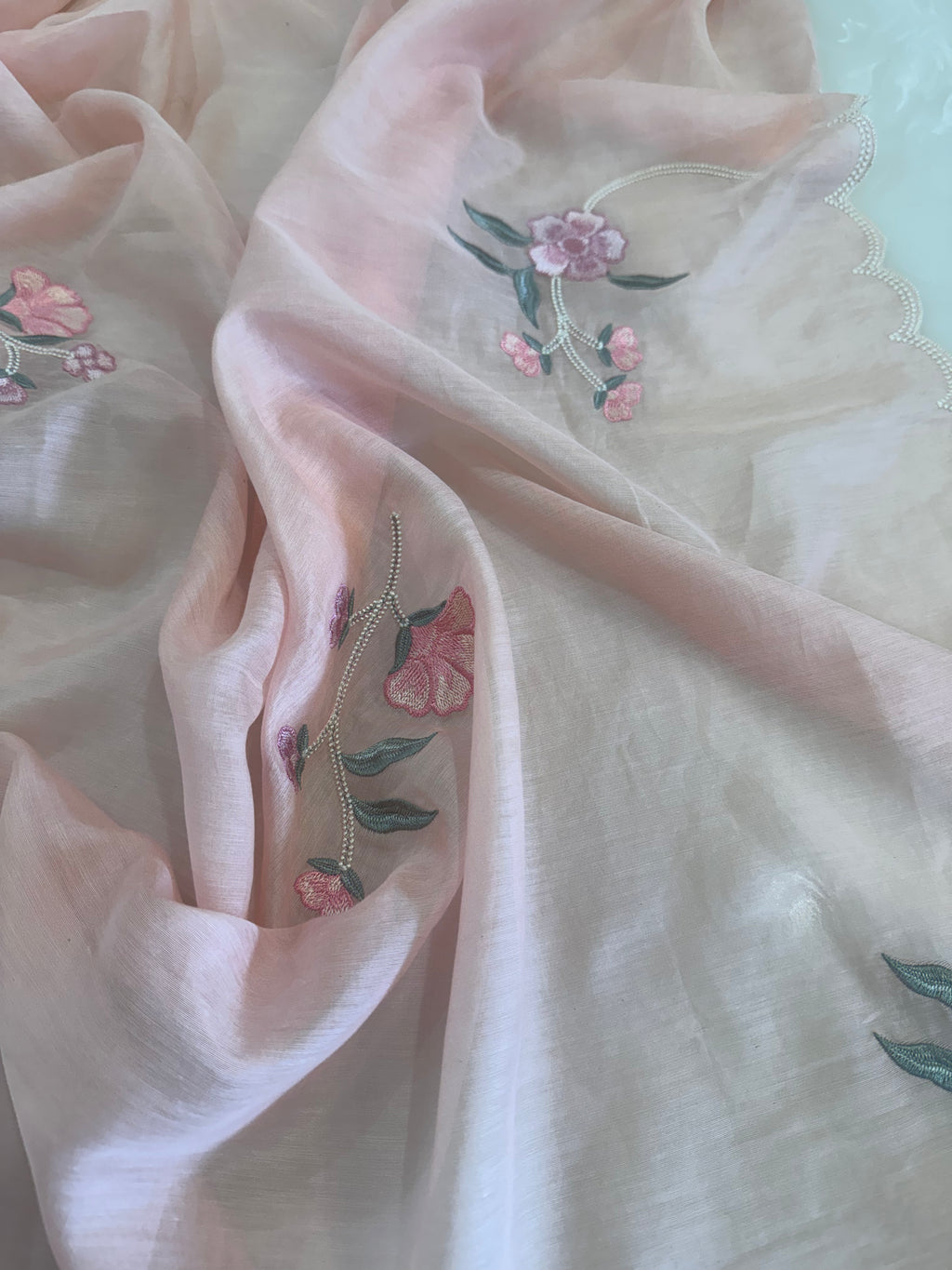 Pure Mul Chanderi Embroidered Kurta Dupatta Set
