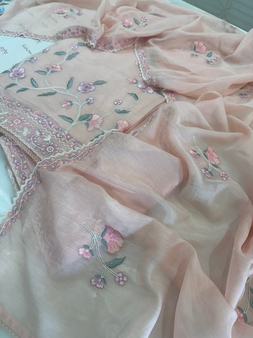 Pure Mul Chanderi Embroidered Kurta Dupatta Set