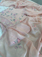 Pure Mul Chanderi Embroidered Kurta Dupatta Set