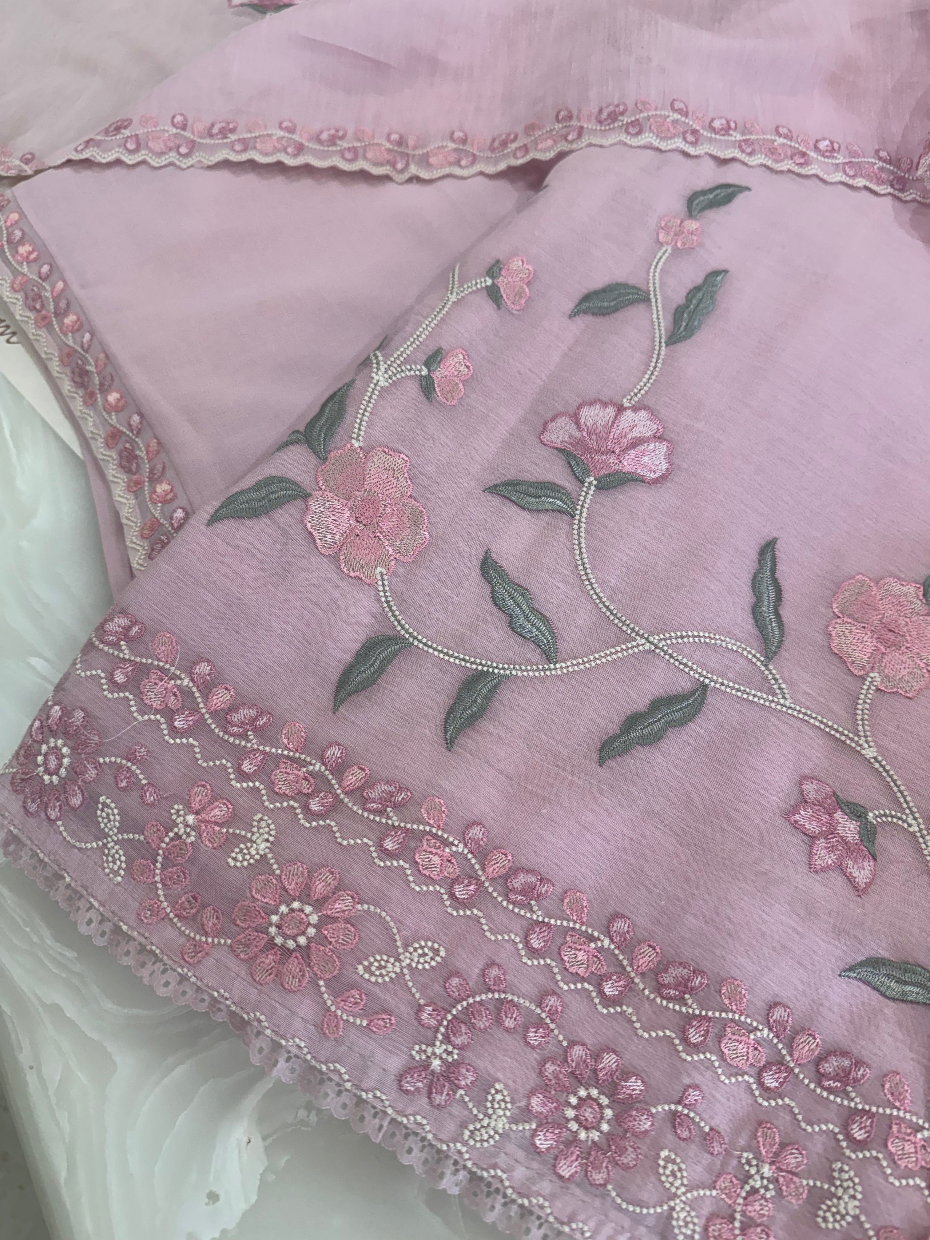 Pure Mul Chanderi Embroidered Kurta Dupatta Set