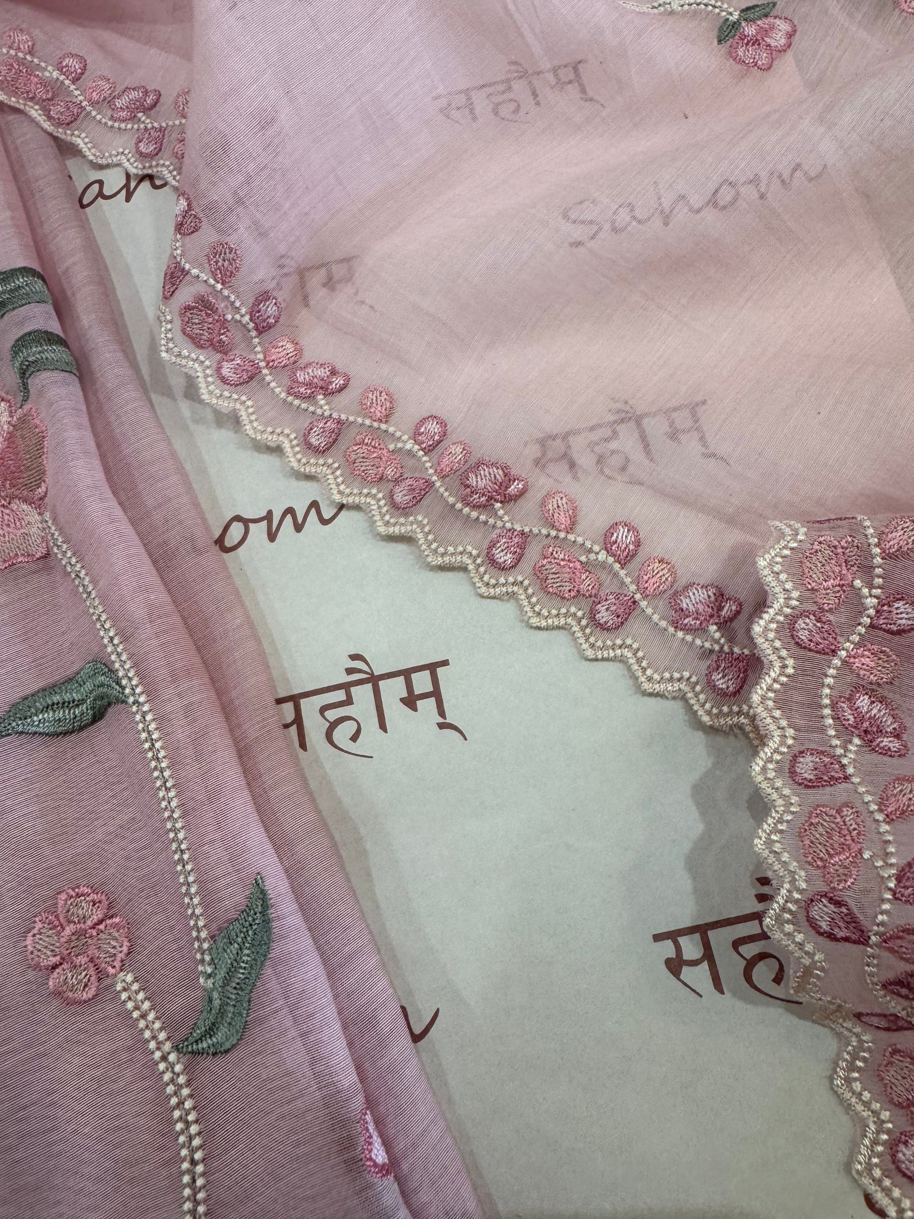 Pure Mul Chanderi Embroidered Kurta Dupatta Set