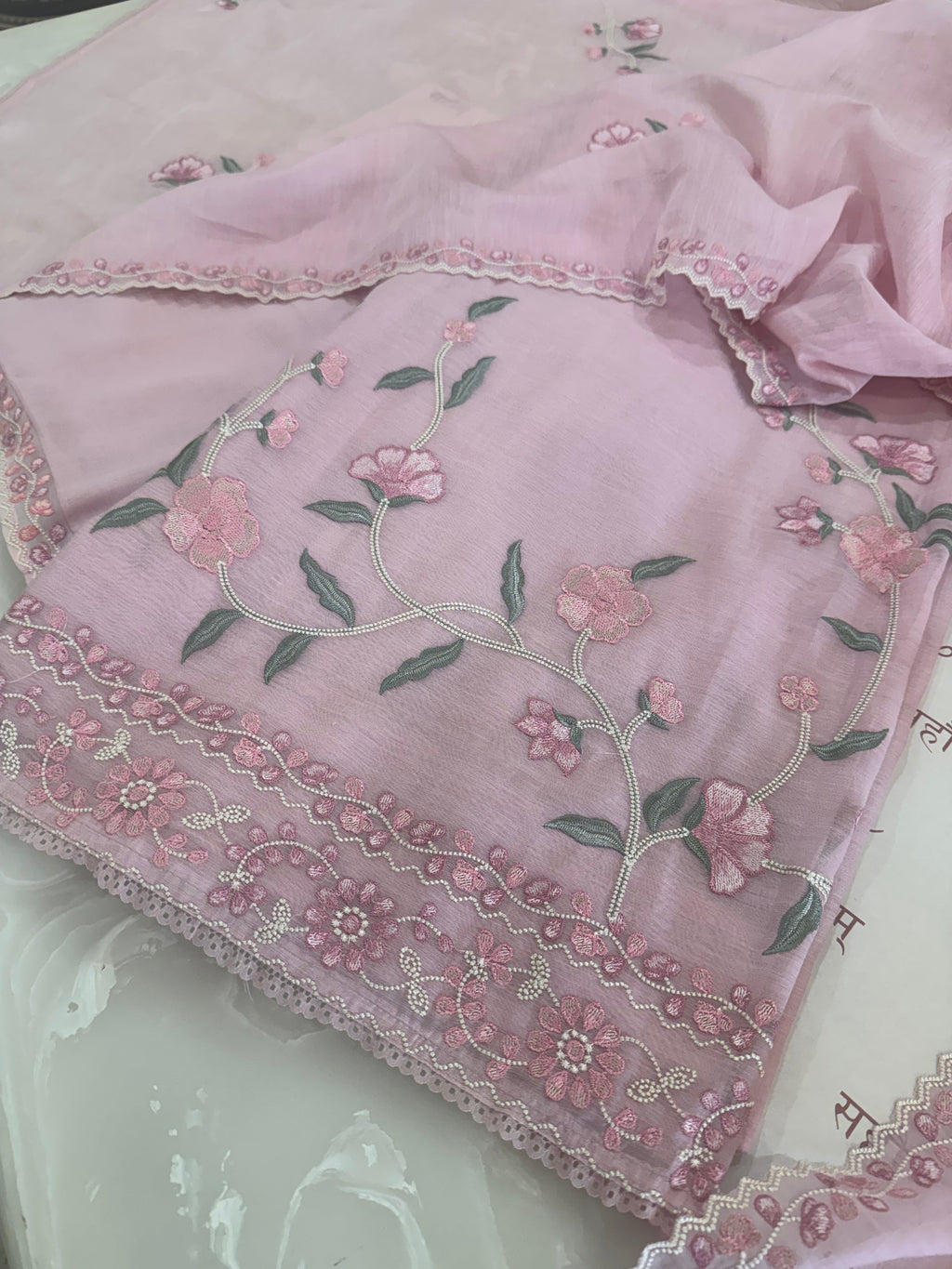 Pure Mul Chanderi Embroidered Kurta Dupatta Set