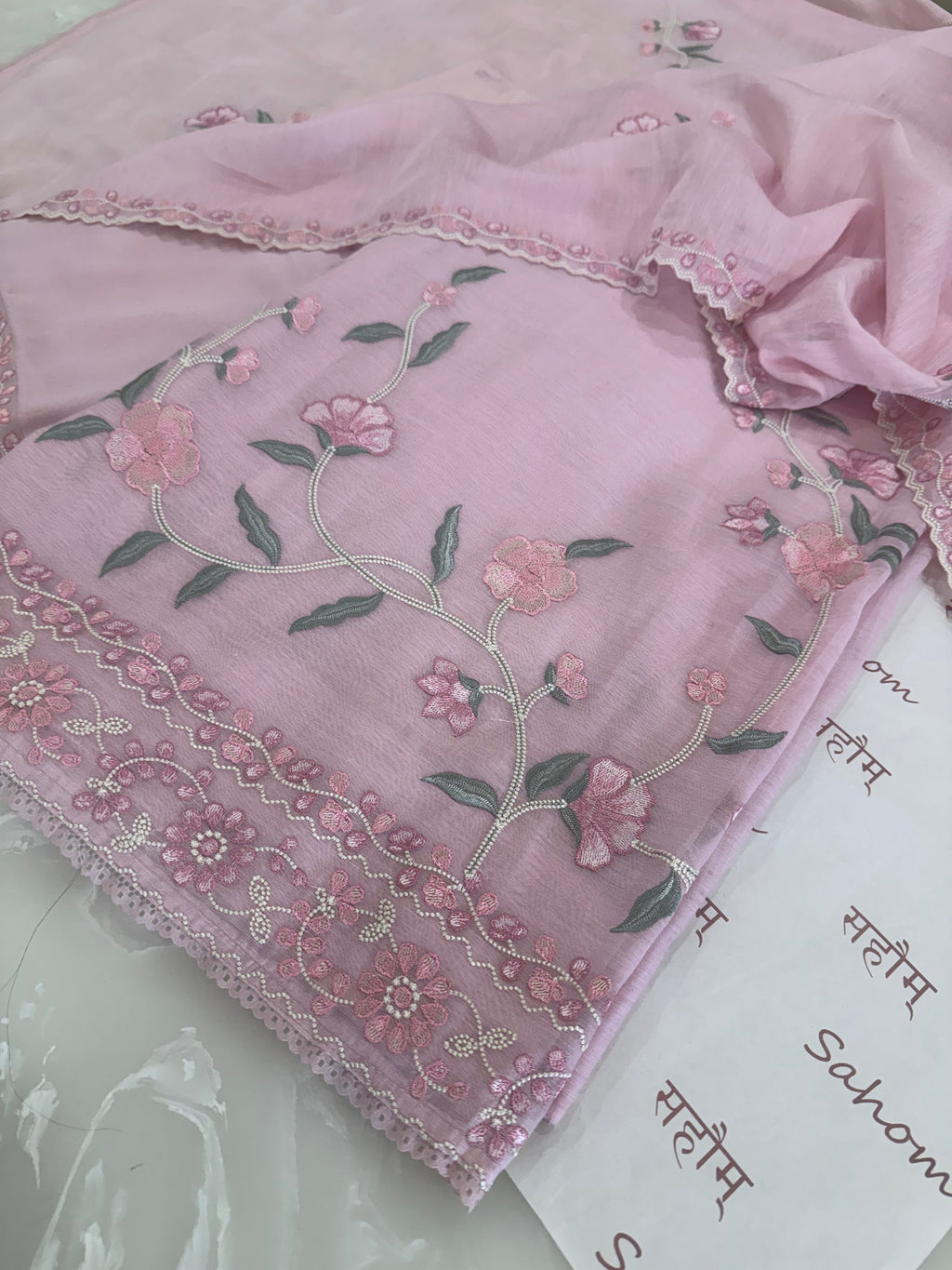 Pure Mul Chanderi Embroidered Kurta Dupatta Set