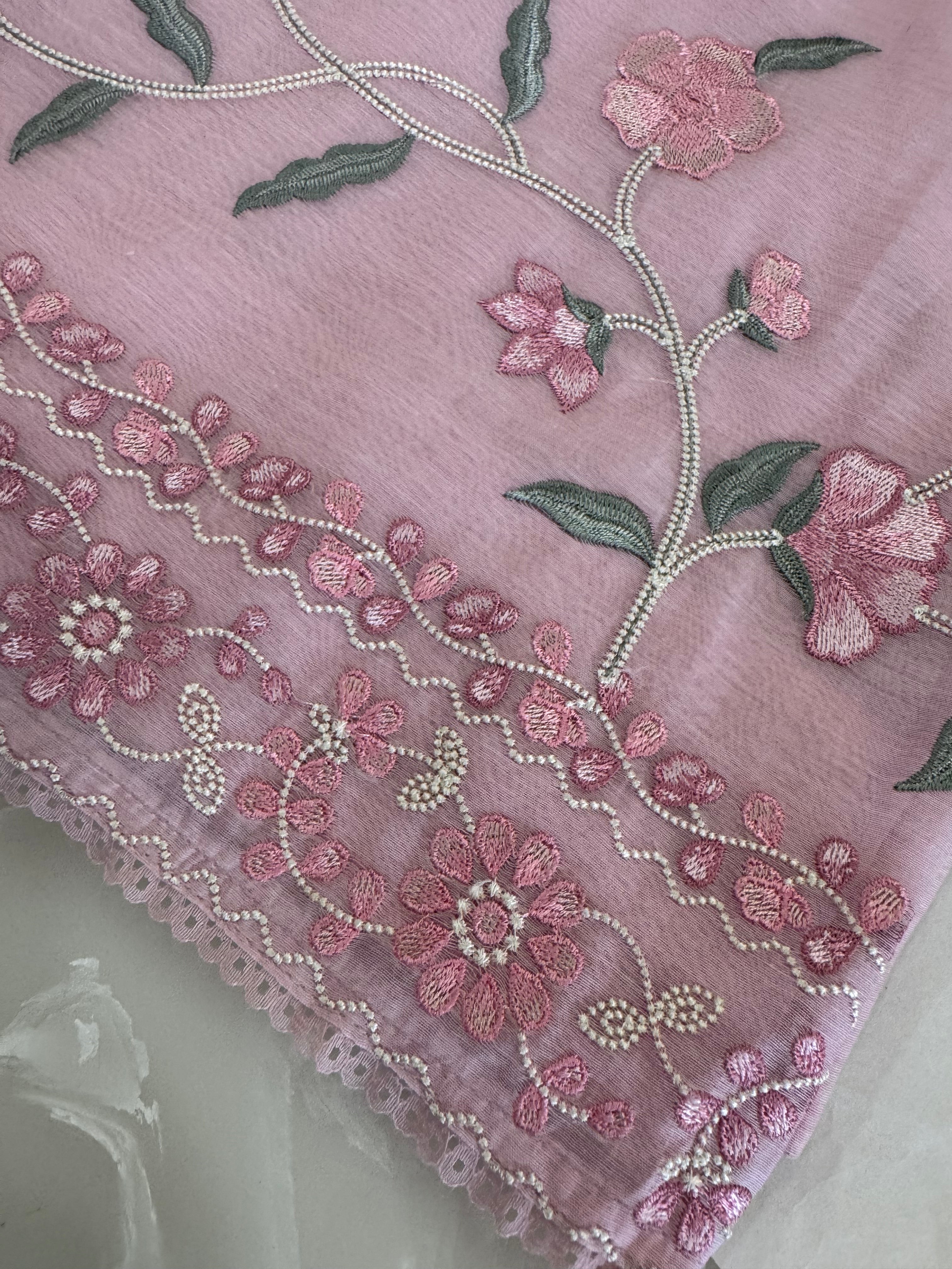 Pure Mul Chanderi Embroidered Kurta Dupatta Set