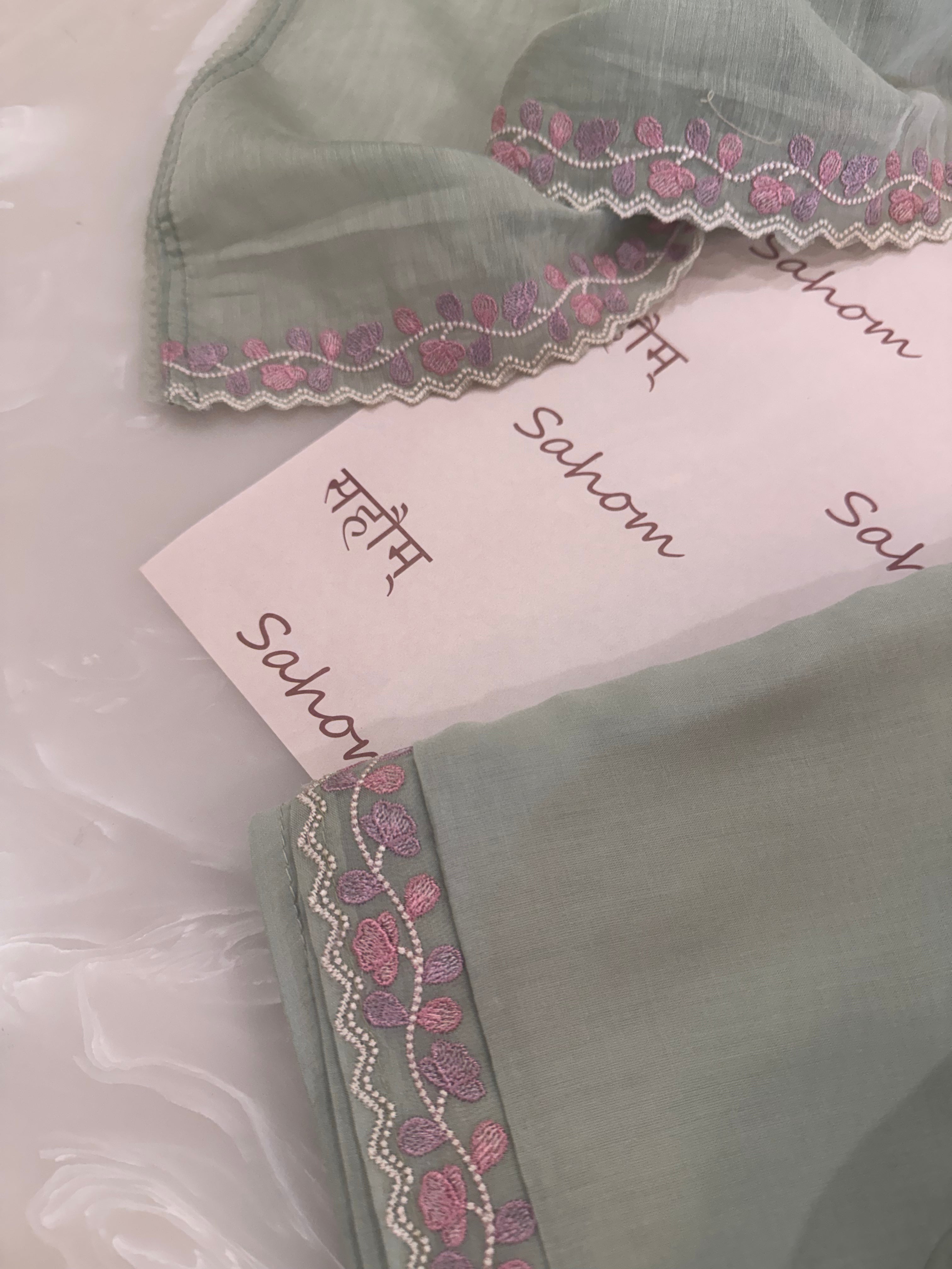 Pure Mul Chanderi Embroidered Kurta Dupatta Set