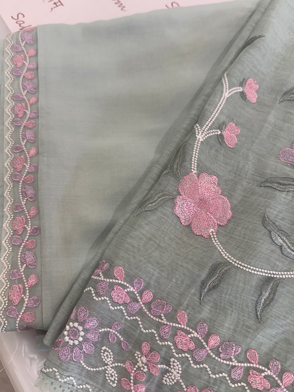 Pure Mul Chanderi Embroidered Kurta Dupatta Set
