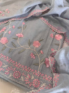 Pure Mul Chanderi Embroidered Kurta Dupatta Set