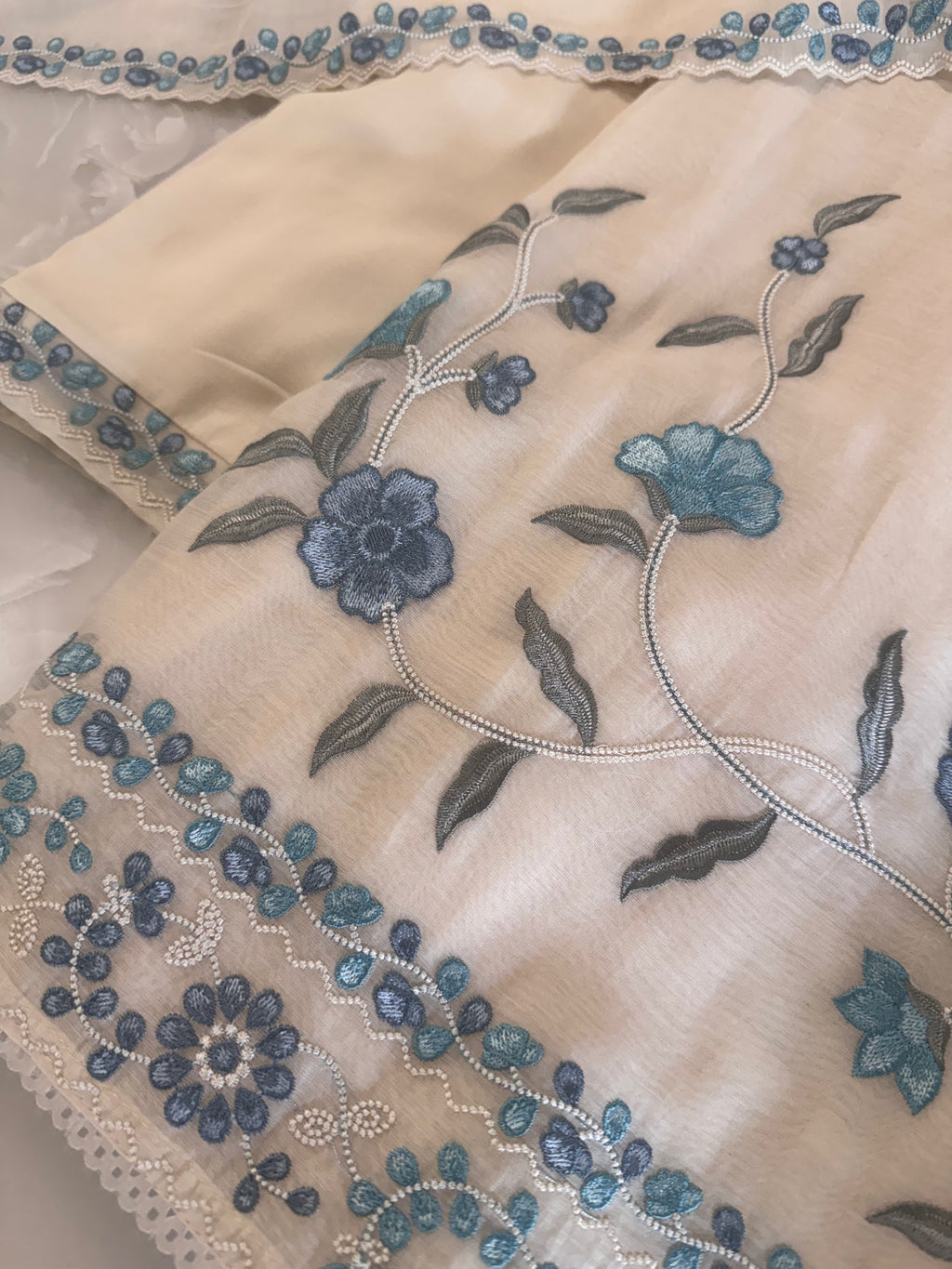 Pure Mul Chanderi Embroidered Kurta Dupatta Set