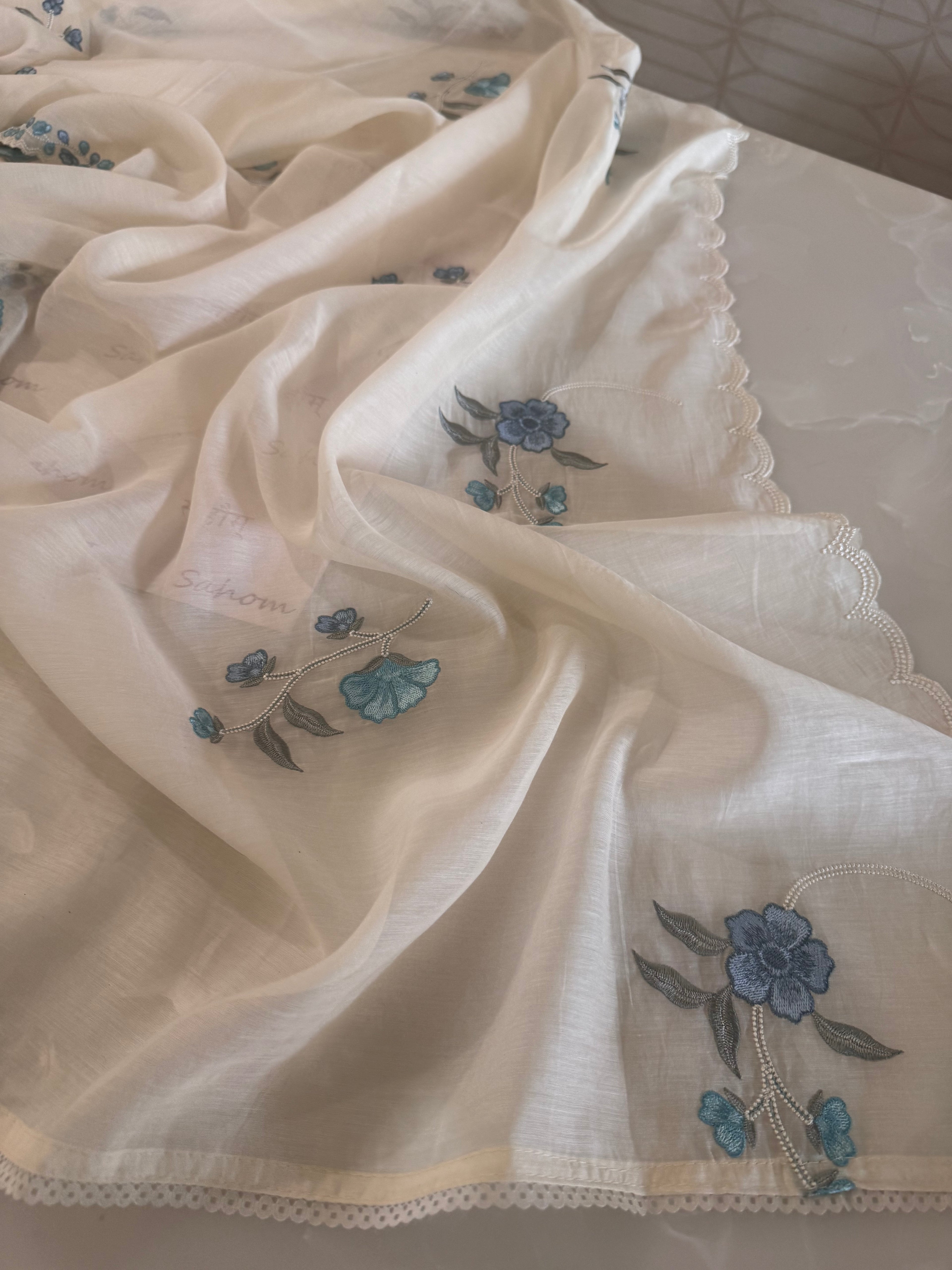 Pure Mul Chanderi Embroidered Kurta Dupatta Set