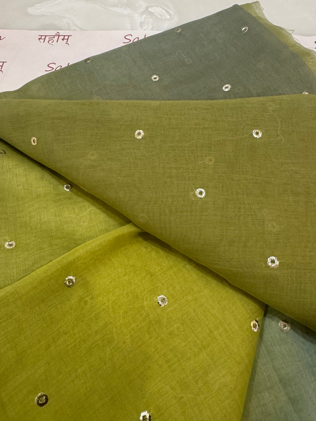 Ombre Dyed Mukaish Work Two-Piece Kurta Set