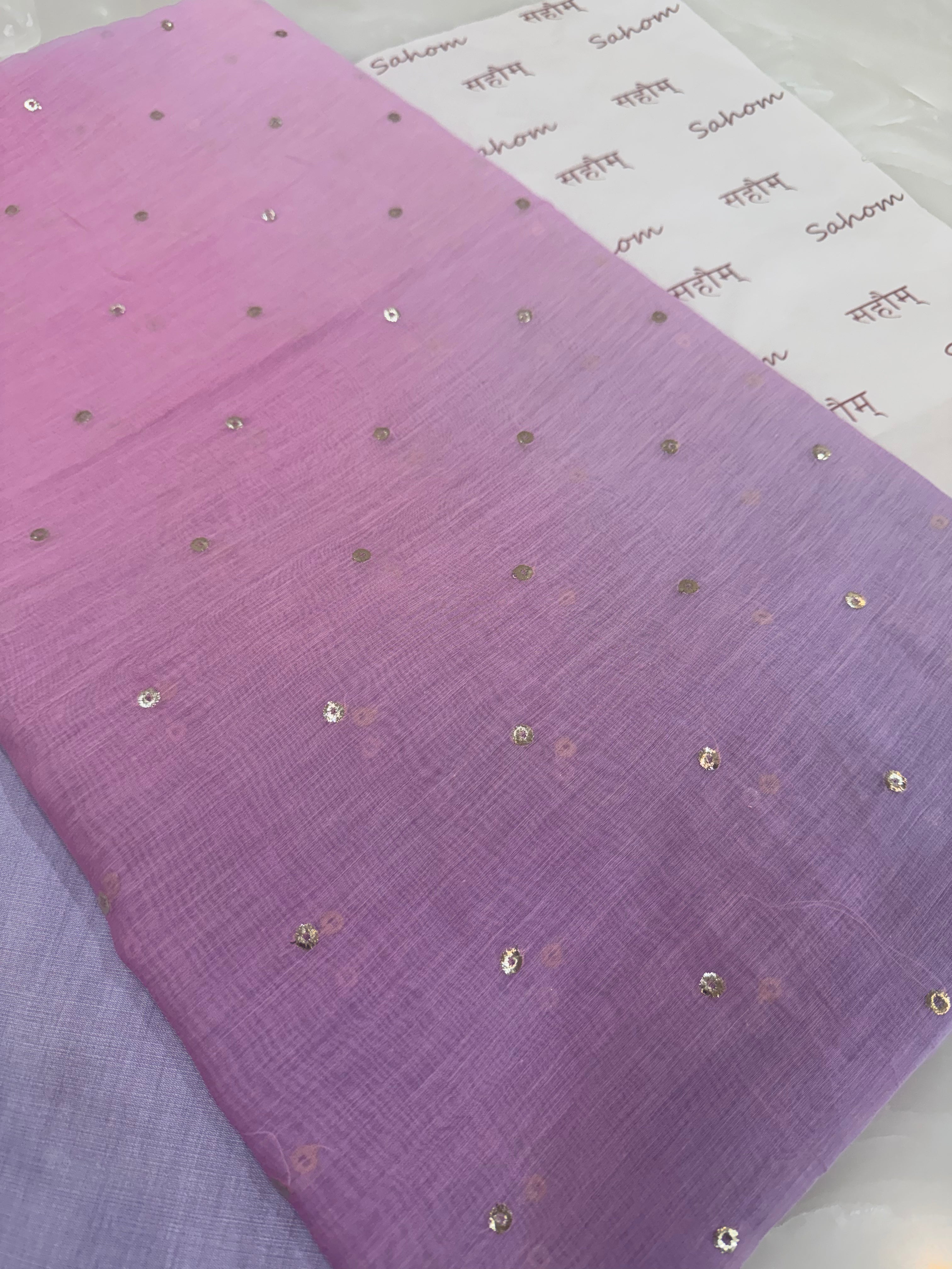 Ombre Dyed Mukaish Work Two-Piece Kurta Set