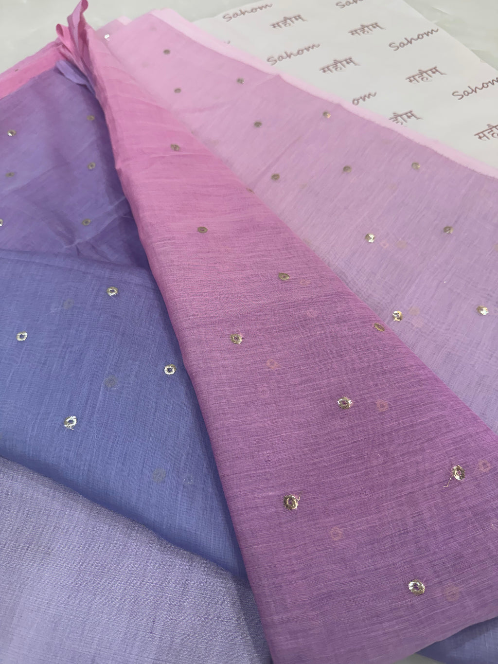 Ombre Dyed Mukaish Work Two-Piece Kurta Set