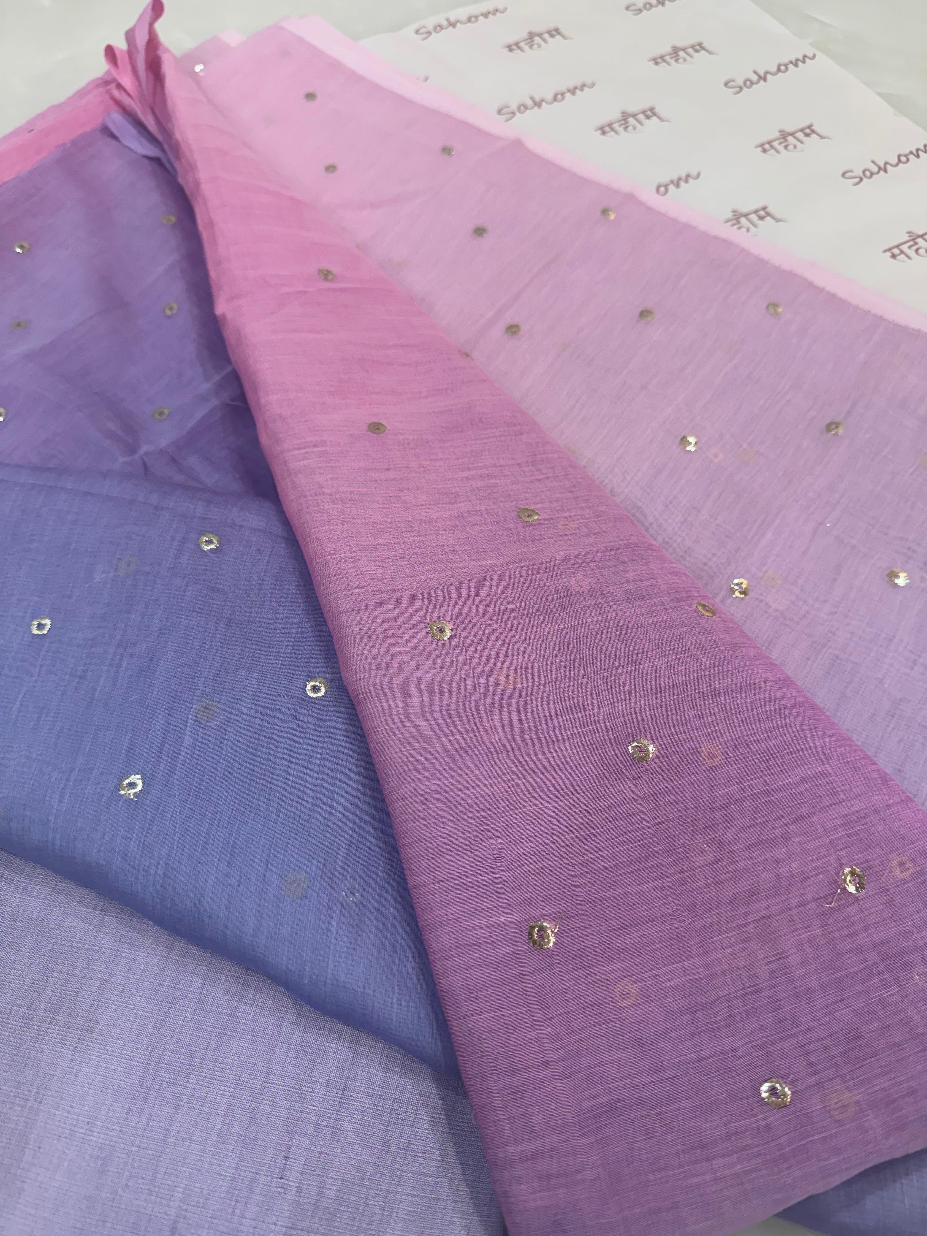 Ombre Dyed Mukaish Work Two-Piece Kurta Set