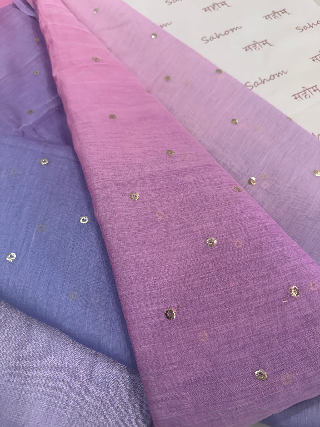 Ombre Dyed Mukaish Work Two-Piece Kurta Set