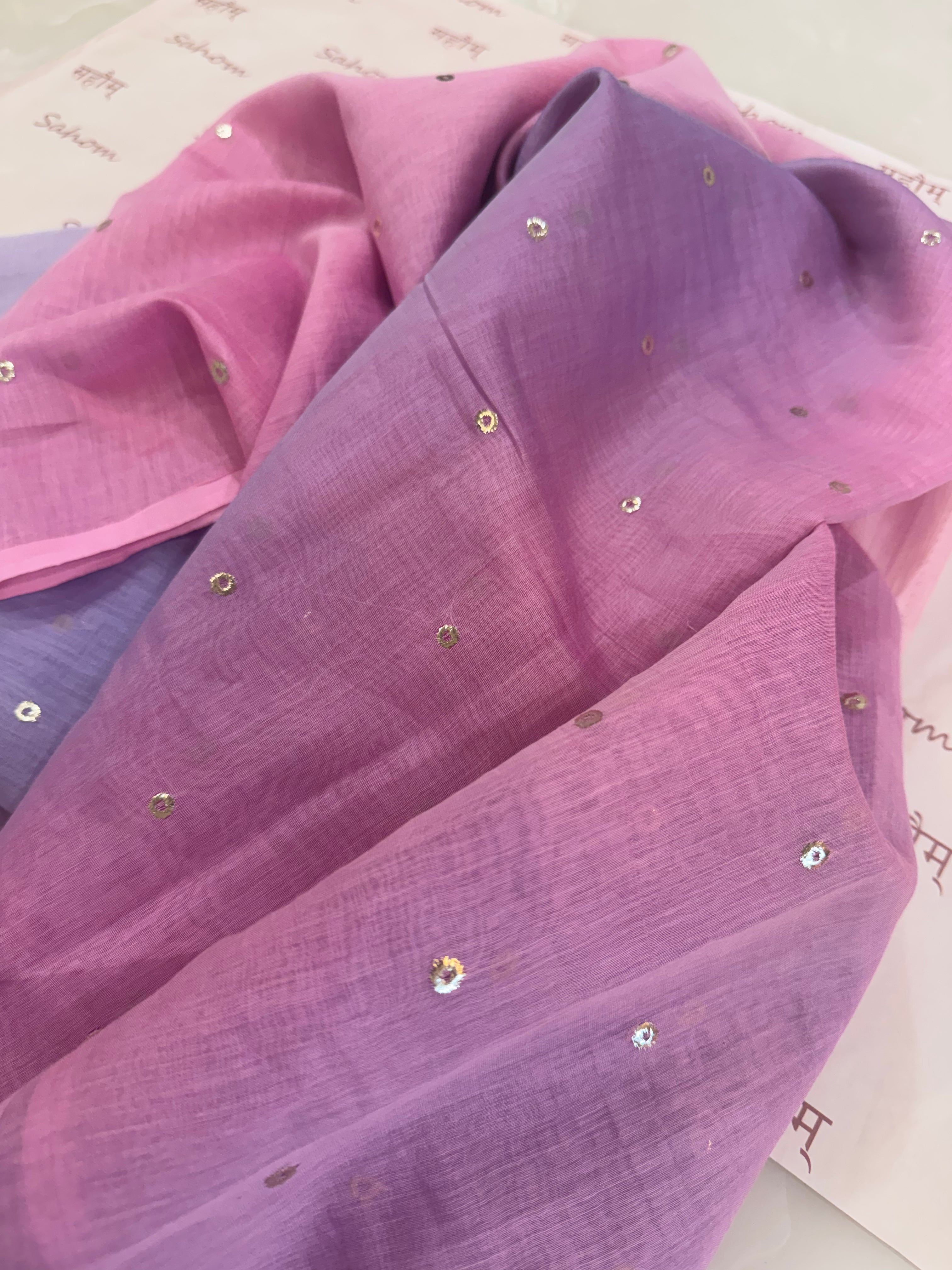 Ombre Dyed Mukaish Work Two-Piece Kurta Set