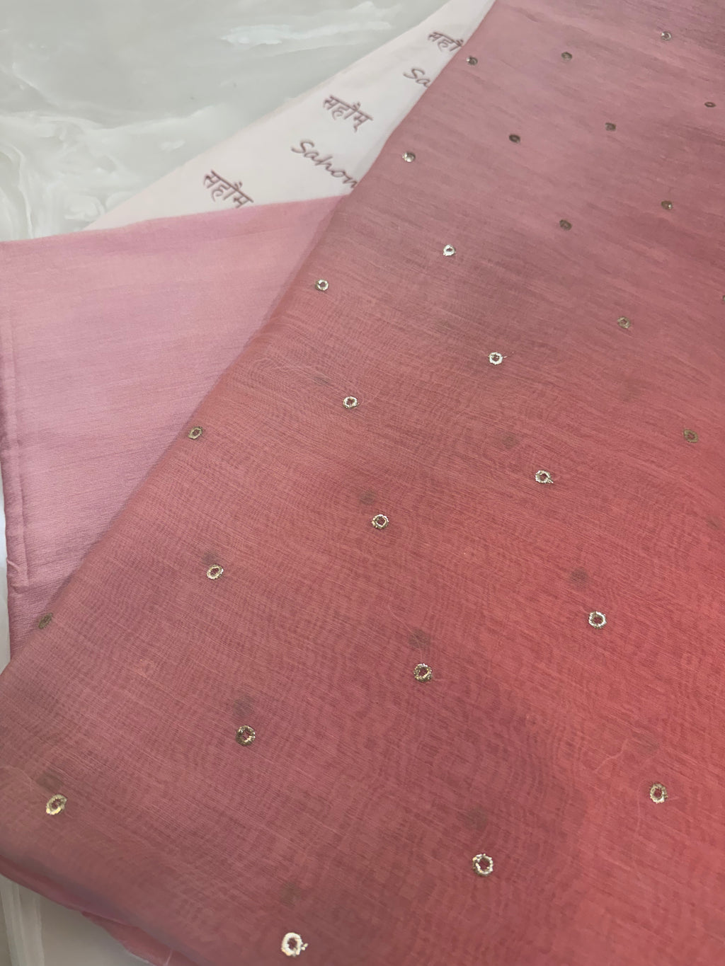 Ombre Dyed Mukaish Work Two-Piece Kurta Set