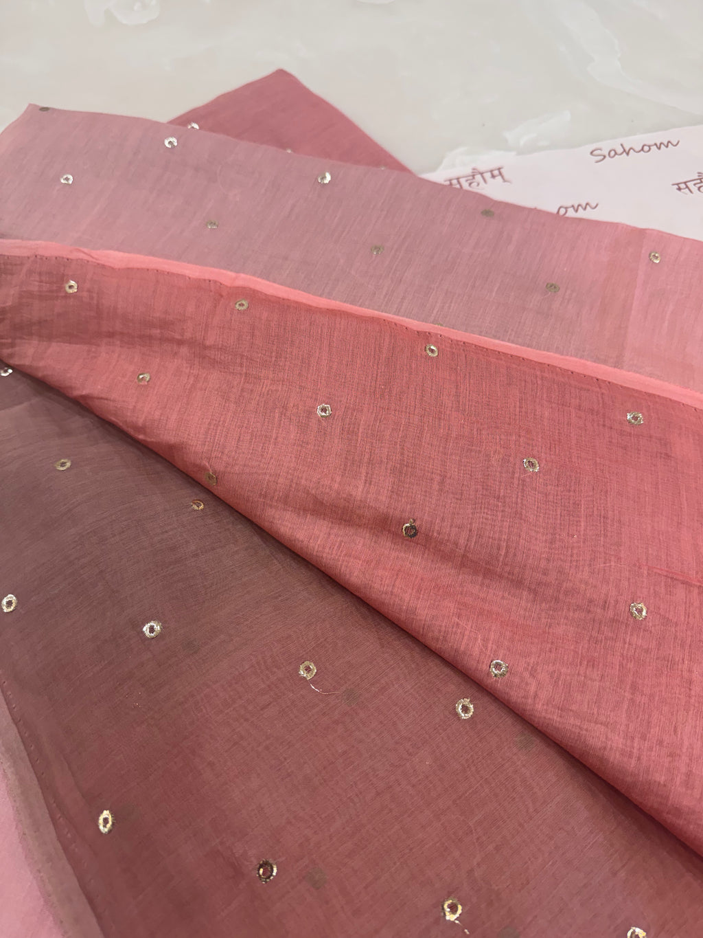 Ombre Dyed Mukaish Work Two-Piece Kurta Set