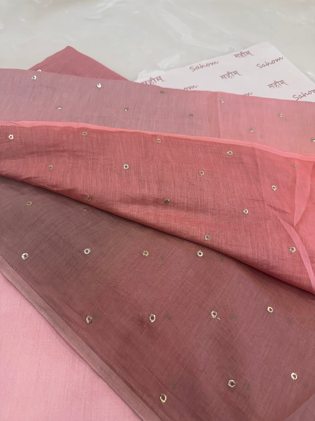 Ombre Dyed Mukaish Work Two-Piece Kurta Set