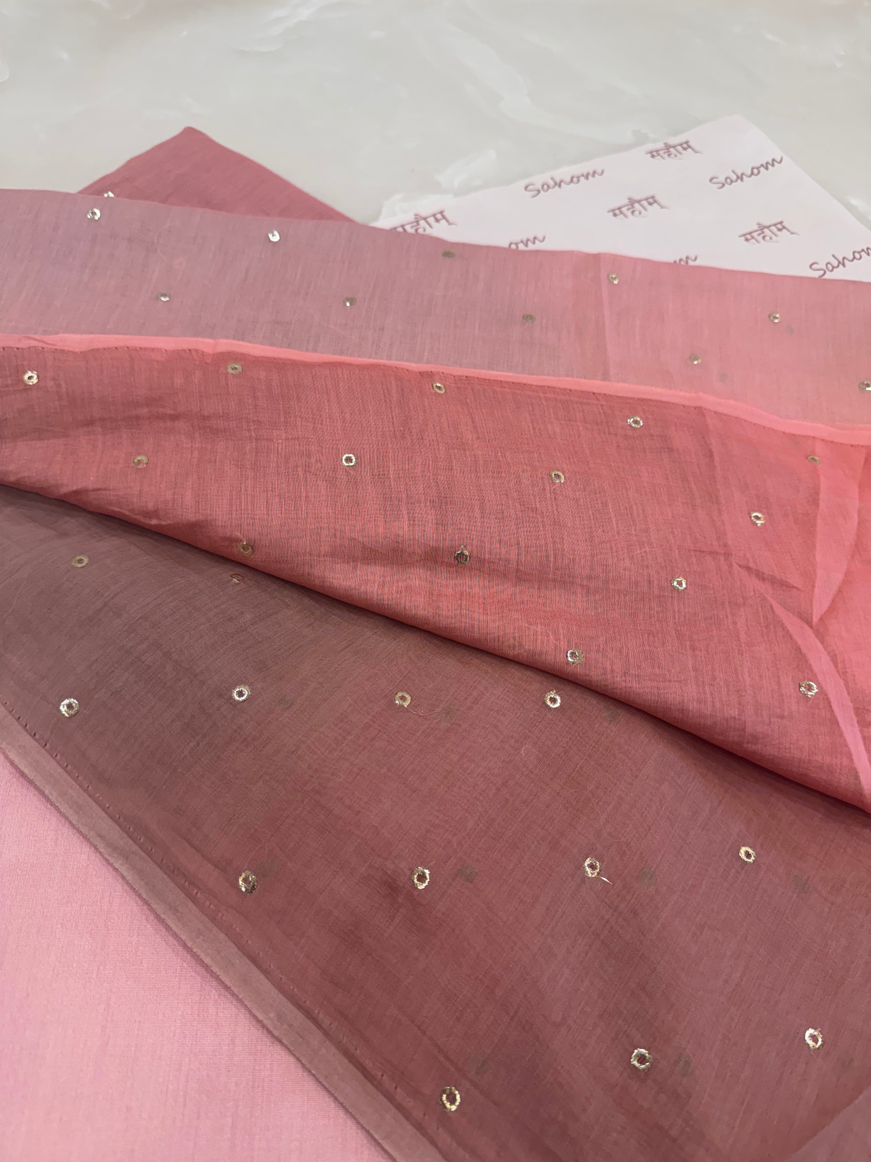 Ombre Dyed Mukaish Work Two-Piece Kurta Set