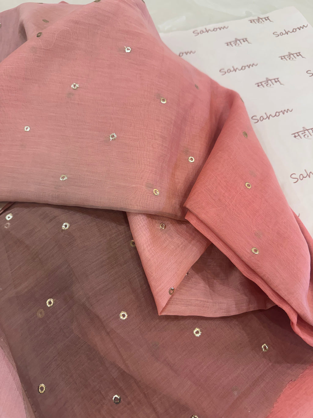Ombre Dyed Mukaish Work Two-Piece Kurta Set