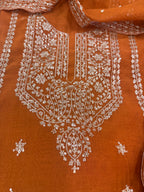 Pure Mul Chanderi Aari & Tilla Work Kurta Dupatta Set