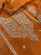 Pure Mul Chanderi Aari & Tilla Work Kurta Dupatta Set