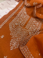 Pure Mul Chanderi Aari & Tilla Work Kurta Dupatta Set