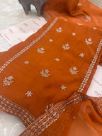 Pure Mul Chanderi Aari & Tilla Work Kurta Dupatta Set