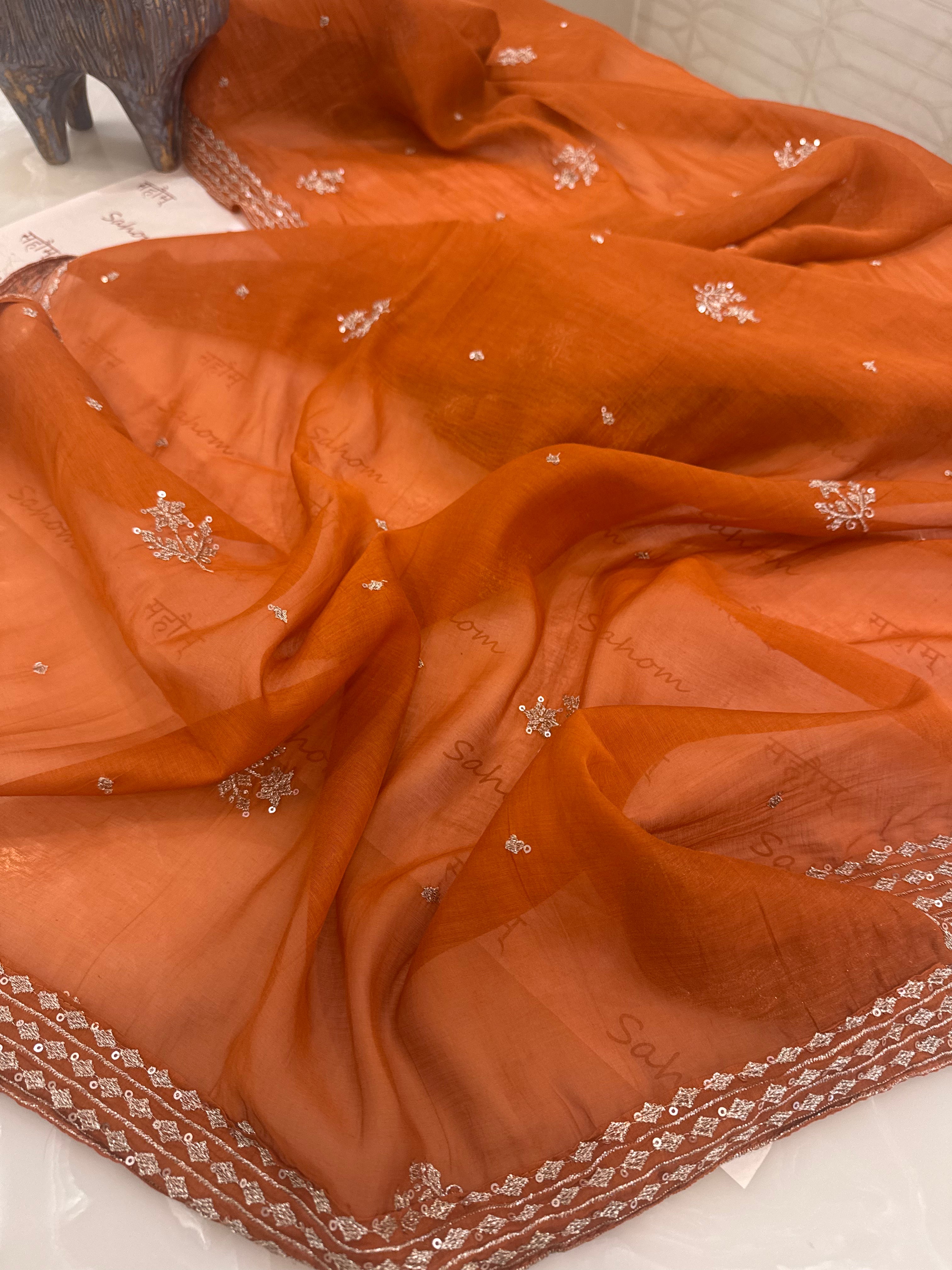 Pure Mul Chanderi Aari & Tilla Work Kurta Dupatta Set