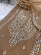 Pure Mul Chanderi Aari & Tilla Work Kurta Dupatta Set