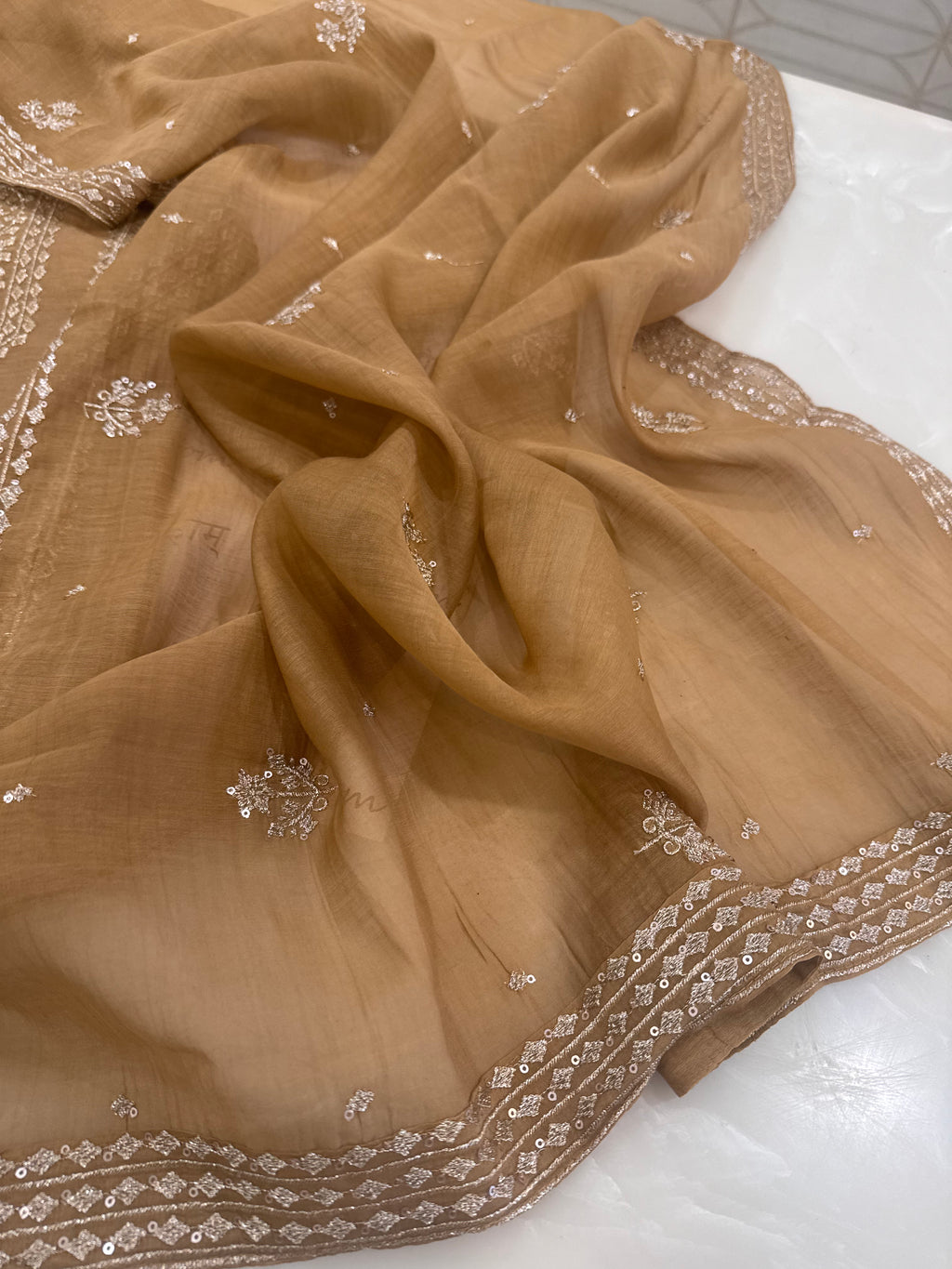 Pure Mul Chanderi Aari & Tilla Work Kurta Dupatta Set