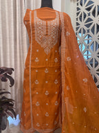 Pure Mul Chanderi Aari & Tilla Work Kurta Dupatta Set