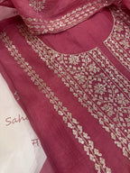 Pure Mul Chanderi Aari & Tilla Work Kurta Dupatta Set