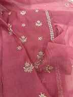 Pure Mul Chanderi Aari & Tilla Work Kurta Dupatta Set