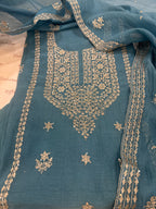 Pure Mul Chanderi Aari & Tilla Work Kurta Dupatta Set