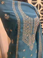 Pure Mul Chanderi Aari & Tilla Work Kurta Dupatta Set