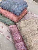 Pure Mul Chanderi Embroidered Kurta Set with Mul Chanderi Dupatta
