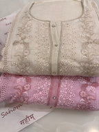 Pure Mul Chanderi Embroidered Kurta Set with Mul Chanderi Dupatta