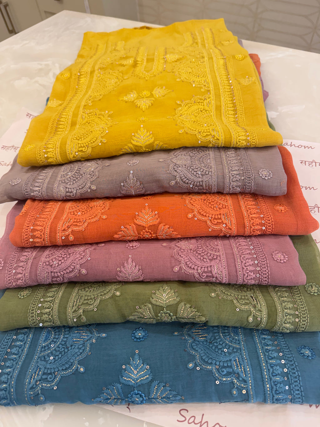 Pure Mul Chanderi Self Embroidered Kurta Dupatta Set
