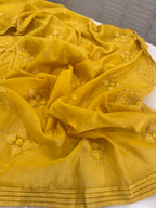 Pure Mul Chanderi Self Embroidered Kurta Dupatta Set