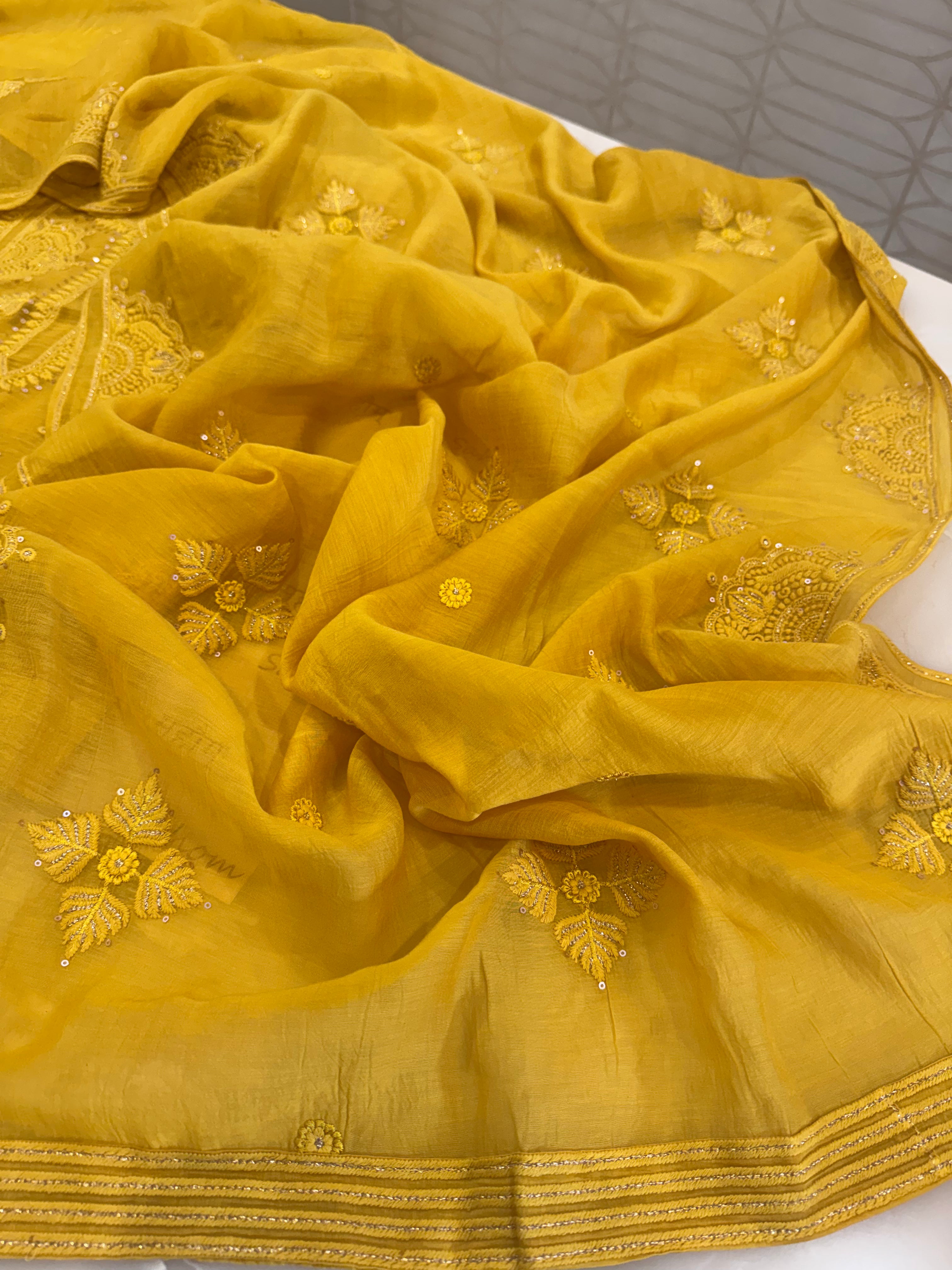 Pure Mul Chanderi Self Embroidered Kurta Dupatta Set