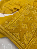 Pure Mul Chanderi Self Embroidered Kurta Dupatta Set
