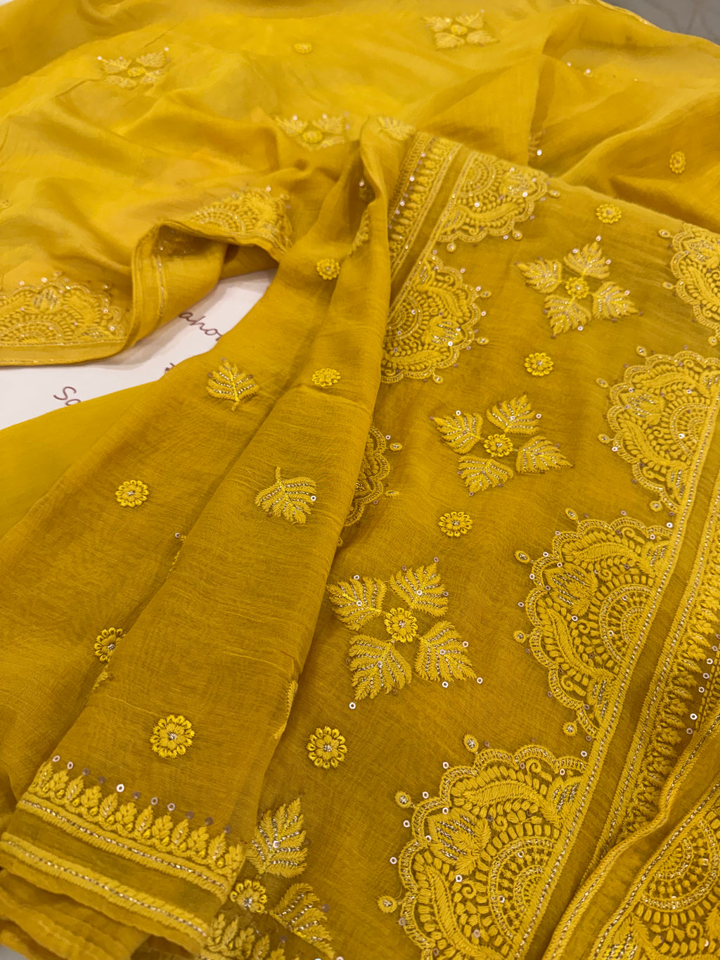 Pure Mul Chanderi Self Embroidered Kurta Dupatta Set