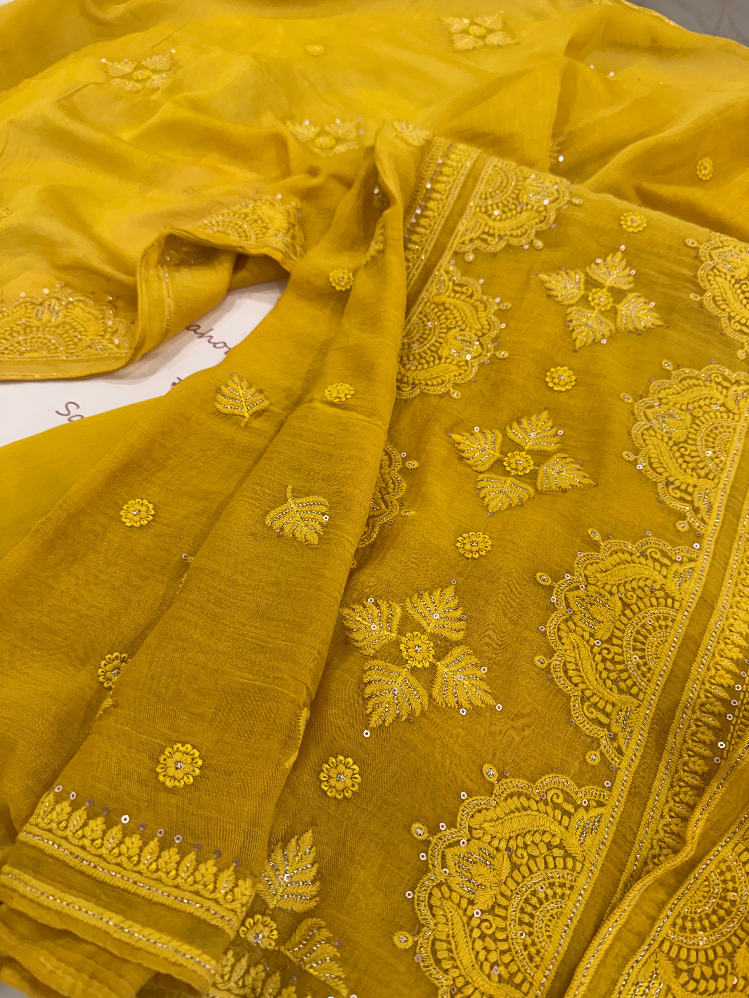 Pure Mul Chanderi Self Embroidered Kurta Dupatta Set