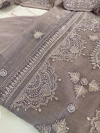 Pure Mul Chanderi Self Embroidered Kurta Dupatta Set