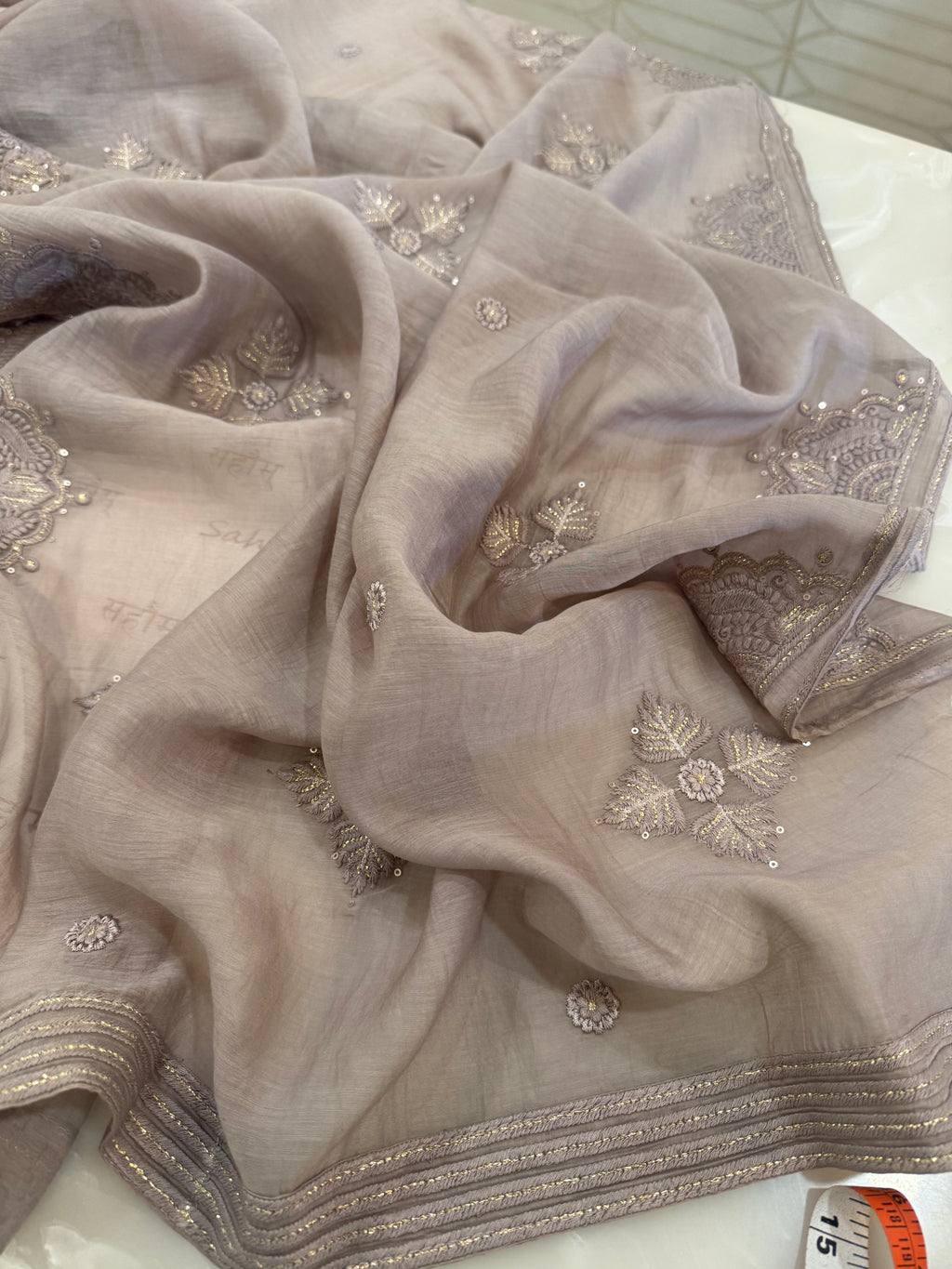 Pure Mul Chanderi Self Embroidered Kurta Dupatta Set